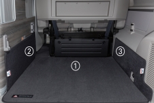 2. Schutzmatte für Schrank Heckladeraum VW T6/T5 California ​Ocean, Coast, Comfortline, Design „Titanschwarz“ - 100 708 639